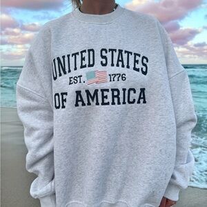 Gray USA Graphic Men's Sweater